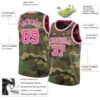 Custom Camo Pink-White Authentic Salute To Service Basketball Jersey