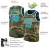 Custom Camo Teal-White Authentic Salute To Service Basketball Jersey