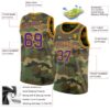 Custom Camo Purple-Gold Authentic Salute To Service Basketball Jersey