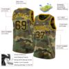 Custom Camo Black-Gold Authentic Salute To Service Basketball Jersey