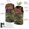 Custom Camo Navy Old Gold-Red Authentic Salute To Service Basketball Jersey