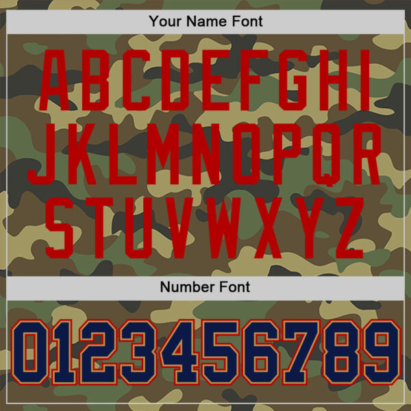 Custom Camo Navy Old Gold-Red Authentic Salute To Service Basketball Jersey