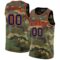 Custom Camo Navy Old Gold-Red Authentic Salute To Service Basketball Jersey