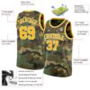Custom Camo Gold-White Authentic Salute To Service Basketball Jersey