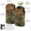 Custom Camo Navy Gold-Orange Authentic Salute To Service Basketball Jersey