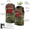 Custom Camo Red Navy-White Authentic Salute To Service Basketball Jersey