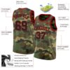 Custom Camo Black-Red Authentic Salute To Service Basketball Jersey