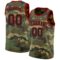 Custom Camo Black-Red Authentic Salute To Service Basketball Jersey