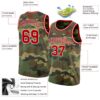 Custom Camo Red-White Authentic Salute To Service Basketball Jersey