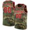 Custom Camo Red-White Authentic Salute To Service Basketball Jersey