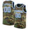 Custom Camo Light Blue-White Authentic Salute To Service Basketball Jersey