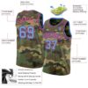 Custom Camo Light Blue Black-Pink Authentic Salute To Service Basketball Jersey