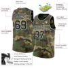 Custom Camo Black-White Authentic Salute To Service Basketball Jersey