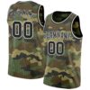Custom Camo Black-White Authentic Salute To Service Basketball Jersey