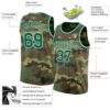 Custom Camo Kelly Green-White Authentic Salute To Service Basketball Jersey