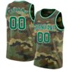 Custom Camo Kelly Green-White Authentic Salute To Service Basketball Jersey