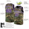 Custom Camo Purple-White Authentic Salute To Service Basketball Jersey