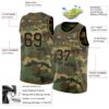 Custom Camo Black-Old Gold Authentic Salute To Service Basketball Jersey