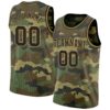 Custom Camo Black-Old Gold Authentic Salute To Service Basketball Jersey