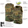 Custom Camo Old Gold-Black Authentic Salute To Service Basketball Jersey