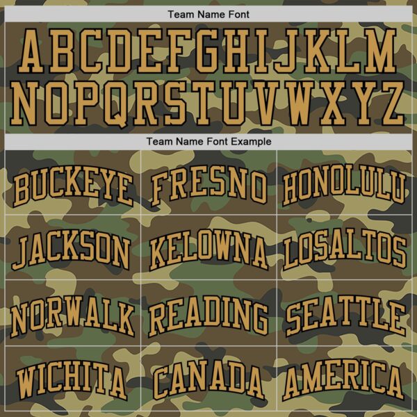 Custom Camo Old Gold-Black Authentic Salute To Service Basketball Jersey