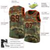Custom Camo Black-Orange Authentic Salute To Service Basketball Jersey