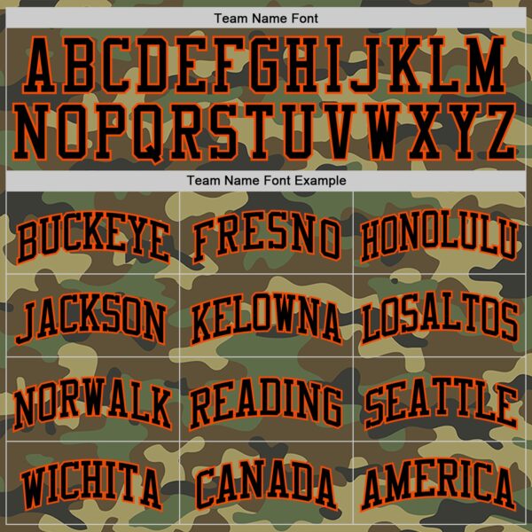 Custom Camo Black-Orange Authentic Salute To Service Basketball Jersey