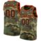 Custom Camo Black-Orange Authentic Salute To Service Basketball Jersey