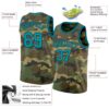 Custom Camo Teal-Black Authentic Salute To Service Basketball Jersey