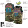 Custom Camo Teal Black-Pink Authentic Salute To Service Basketball Jersey