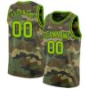 Custom Camo Neon Green-Black Authentic Salute To Service Basketball Jersey