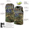 Custom Camo Navy-White Authentic Salute To Service Basketball Jersey
