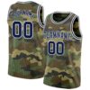 Custom Camo Navy-White Authentic Salute To Service Basketball Jersey