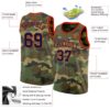 Custom Camo Navy-Orange Authentic Salute To Service Basketball Jersey