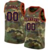 Custom Camo Navy-Orange Authentic Salute To Service Basketball Jersey