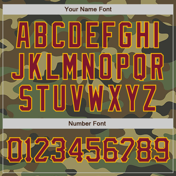 Custom Camo Crimson-Gold Authentic Salute To Service Baseball Jersey