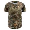 Custom Camo Olive-Cream 3D Woodland Camo Authentic Salute To Service Baseball Jersey