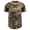 Custom Camo Vintage USA Flag-Cream 3D Woodland Camo Authentic Salute To Service Baseball Jersey