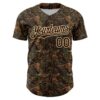 Custom Camo Brown-Cream 3D Woodland Camo Authentic Salute To Service Baseball Jersey