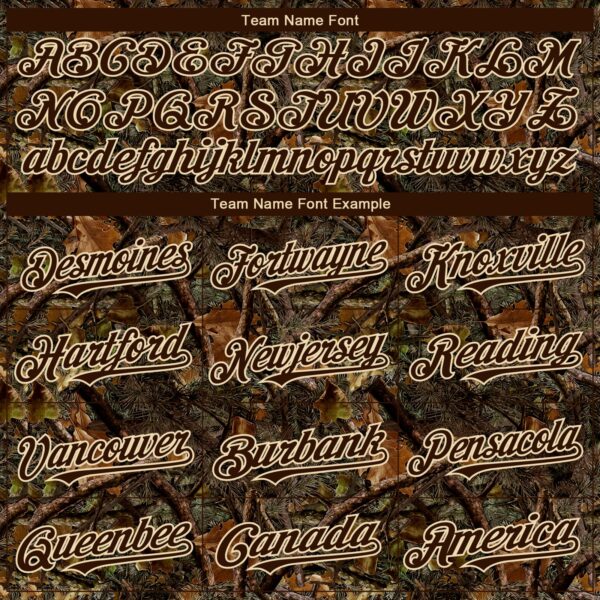 Custom Camo Brown-Cream 3D Woodland Camo Authentic Salute To Service Baseball Jersey