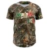 Custom Camo Vintage Mexican Flag-Cream 3D Woodland Camo Authentic Salute To Service Baseball Jersey