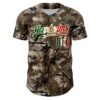 Custom Camo Vintage Mexican Flag-Cream 3D Woodland Camo Authentic Salute To Service Baseball Jersey