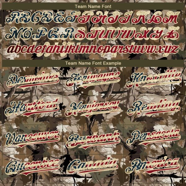 Custom Camo Vintage USA Flag-Cream 3D Woodland Camo Authentic Salute To Service Baseball Jersey