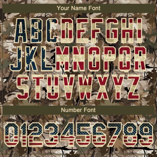 Custom Camo Vintage USA Flag-Cream 3D Woodland Camo Authentic Salute To Service Baseball Jersey