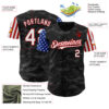 Custom Camo White-Red 3D American Flag  Authentic Salute To Service Baseball Jersey