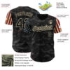 Custom Camo Black-Cream 3D American Flag Authentic Salute To Service Baseball Jersey