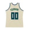 Custom Cream Hunter Green-Royal Authentic Throwback Basketball Jersey