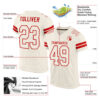 Custom Cream Cream-Red Mesh Authentic Football Jersey
