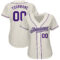 Custom Cream Purple-Gray Authentic Baseball Jersey