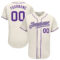 Custom Cream Purple-Gray Authentic Baseball Jersey